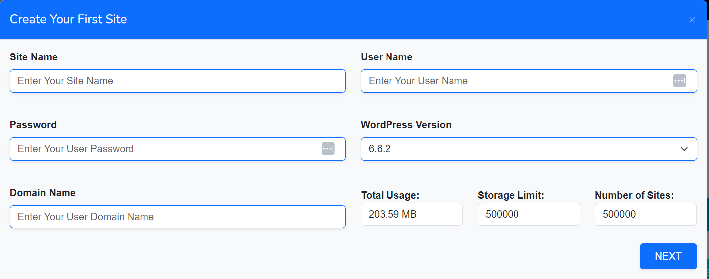 Create Your First Site